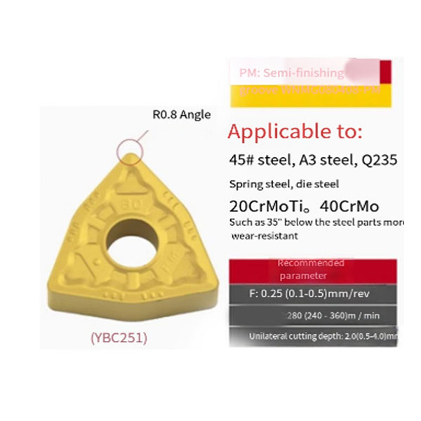 CNC Cylindrical Blade Inserts for Steel Wnmg080408pm Ybc251