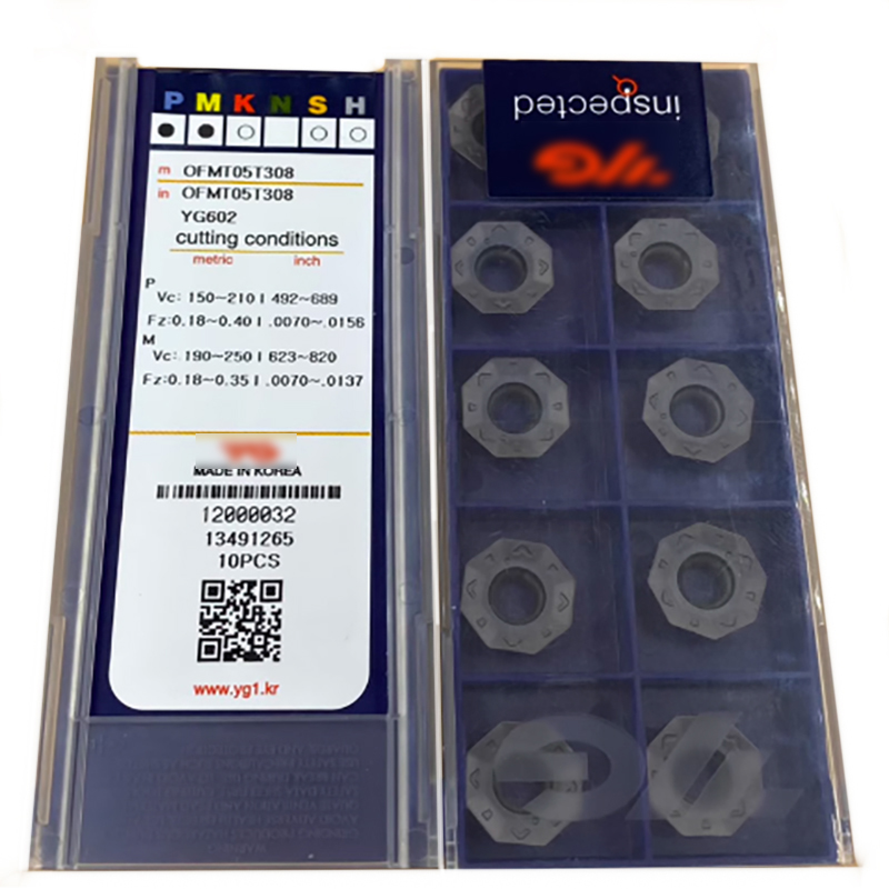 Korean Genuine CNC Milling Cutter Inserts for Steel, Cast Iron Ofmt05t308 Yg602