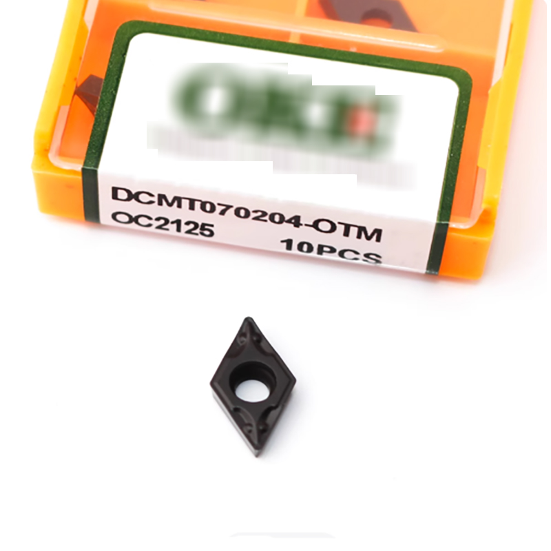 Tungsten Carbide Indexable Insert - Rhombic Single-Sided, Model Dcmt11t304-Otm, Grade Oc2125 Specialized for Steel Machining